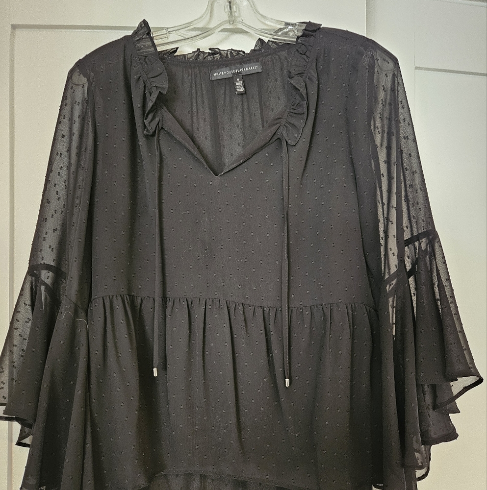 White House Black market black baby doll shirt